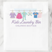 キッズウェア店ブティックステッカー 長方形シール (バッグ)