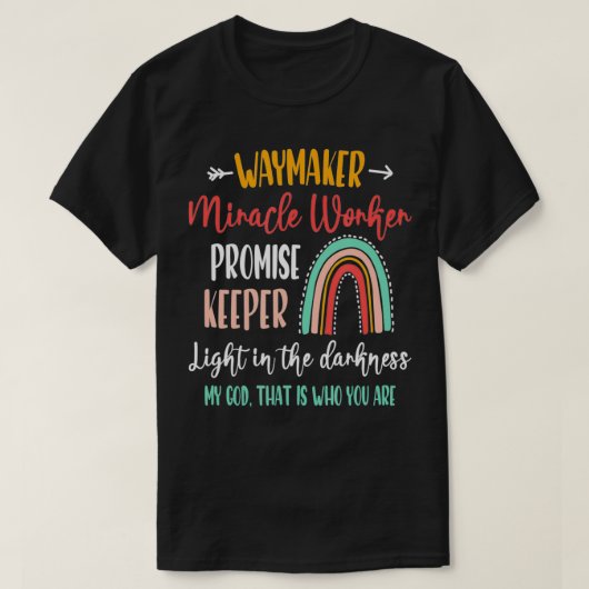 キッズウェイメーカーMiracle Worker Rainbow, Christian Tシャツ (デザイン正面)