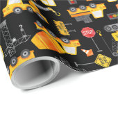 キッズウォータカラー建築車のパターン ラッピングペーパー (ロールコーナー)