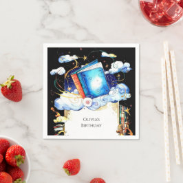 キッズウォーターカラーおもしろいストーリーブック誕生日 スタンダードカクテルナプキン