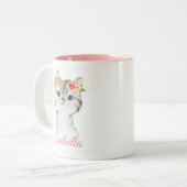 キッズウォーターカラーキッテンマグ ツートーンマグカップ (正面左)