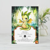 キッズウォーターカラードラゴン誕生日 招待状 (スタンド正面)