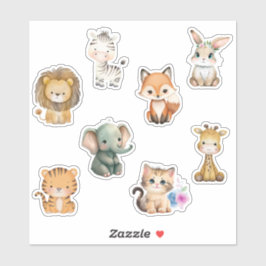 キッズウォーターカラー動物 シール