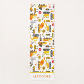 キッズウォーターカラー建築パーソナライズされた車 ヨガマット (正面)