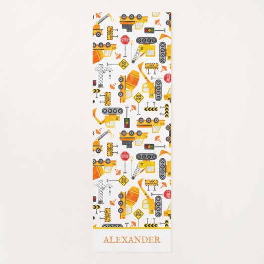 キッズウォーターカラー建築パーソナライズされた車 ヨガマット (正面)