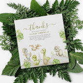 キッズウォーターカラー恐竜の誕生日パーティー サンキューカード