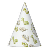 キッズウォーターカラー恐竜の誕生日パーティー パーティーハット (左)