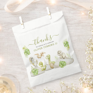 キッズウォーターカラー恐竜の誕生日パーティー フェイバーバッグ