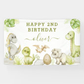 キッズウォーターカラー恐竜の誕生日パーティー 横断幕 (横)