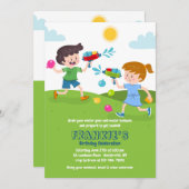 キッズウォーターファイト遊招待状 招待状 (正面/裏面)