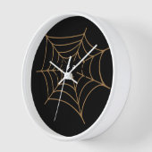 キッズウォールおもしろいクロック上の黒いクモ 壁時計 (傾斜)