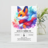 キッズウッドランドキツネ誕生日 招待状 (スタンド正面)