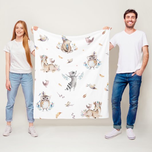 キッズウッドランド動物の毛布 フリースブランケット (インサイチュ)