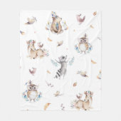 キッズウッドランド動物の毛布 フリースブランケット (正面)