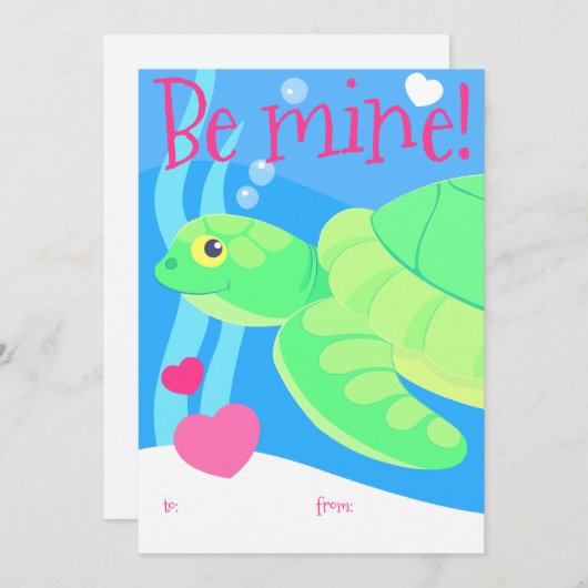 キッズウミガメのバレンタインデー シーズンカード (正面/裏面)