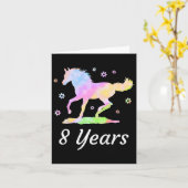 キッズエイズイヤー8誕生日馬に乗るレインボーH カード (黄色い花)