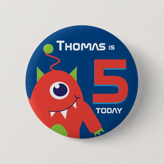 キッズエイリアン名の年齢ボタンバッジ 缶バッジ (正面)