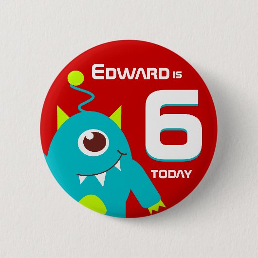 キッズエイリアン名の年齢ボタンバッジ 缶バッジ (正面)