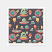 キッズエイリアン誕生日パーティーのナプキン スタンダードカクテルナプキン (正面)