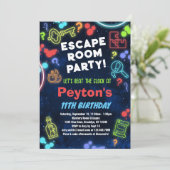キッズエスケープルームバースデーパーティーの招待 招待状 (スタンド正面)