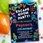 キッズエスケープルームバースデーパーティーの招待 招待状