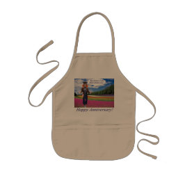 キッズエプロン。ハッピーアニバーサリーpanda/madhatter 子供用エプロン