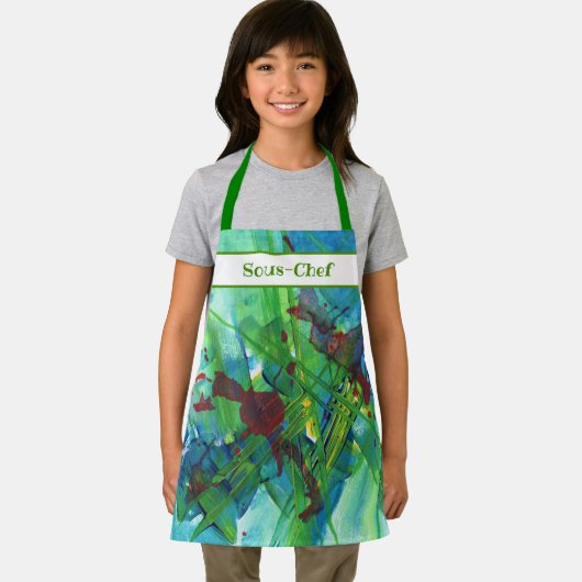 キッズエプロン – 抽象芸術アクリルアート エプロン (インサイチュ)