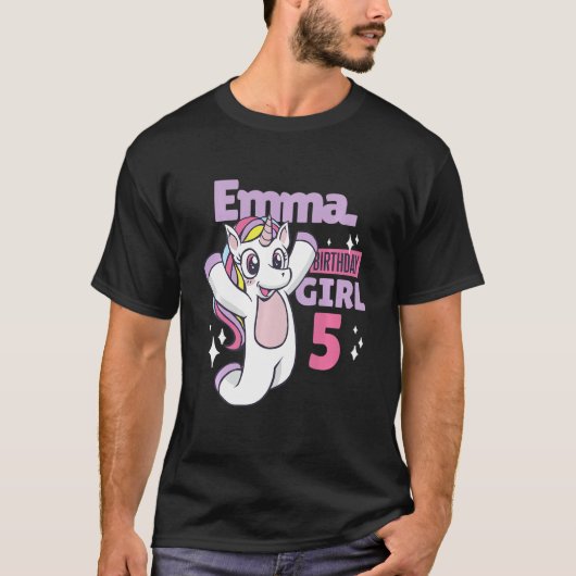 キッズエマの誕生日で彼女の5誕生日 Tシャツ (正面)