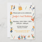 キッズエレガントテーマ誕生日 招待状 (正面)