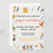 キッズエレガントテーマ誕生日 招待状 (正面/裏面)