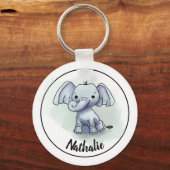 キッズエレファントベビーキーチェーン(名前) キーホルダー (正面)