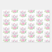 キッズエレファント誕生日ラッピング紙シート ラッピングペーパーシート (正面)