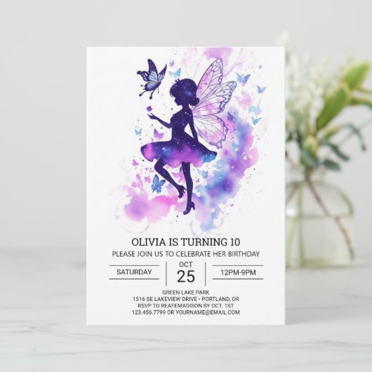 キッズエンチャントフェアリー誕生祝い 招待状 (スタンド正面)