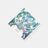 キッズエンチャントマーメイド誕生日 スタンダードカクテルナプキン (角)