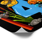 キッズオフィシャリ4歳4歳魚釣り ポスター (角)