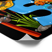 キッズオフィシャリ5歳5誕生日魚釣り ポスター (角)