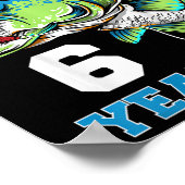 キッズオフィシャリ6歳フィッシャーマン6誕生日 ポスター (角)