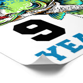 キッズオフィシャリ9歳9誕生日魚釣りB ポスター (角)