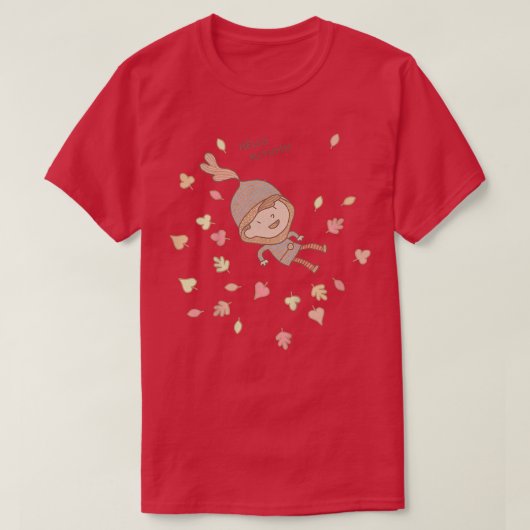 キッズオリこんにちは秋 Tシャツ (デザイン正面)