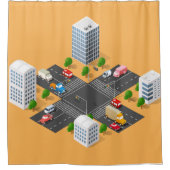 キッズオレンジカーシャワーカーテン シャワーカーテン (正面)