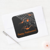 キッズオレンジハロウィンスパイダー スクエアシール (封筒)