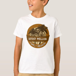 キッズオレンジパームツリー名前をカスタムする懇親会Tシャツ Tシャツ