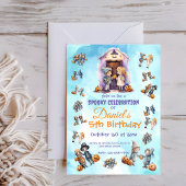 キッズオンハロウィーンテーマ子供の誕生日パーティー 招待状