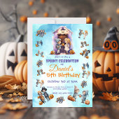 キッズオンハロウィーンテーマ子供の誕生日パーティー 招待状