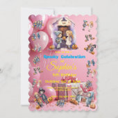 キッズオンハロウィーンテーマ招待状子供へ誕生日 招待状 (正面)