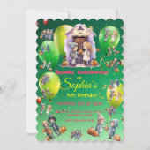 キッズオンハロウィーンテーマ招待状子供へ誕生日 招待状 (正面)