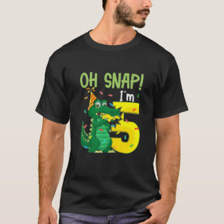 キッズオースナップ私は5ワニ5番目の誕生日アリガト Tシャツ