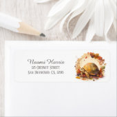 キッズオータムウォーターカラーカメ差出人住所 ラベル (インサイチュ)