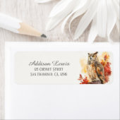 キッズオータムウォーターカラーフクロウ差出人住所 ラベル (インサイチュ)