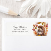 キッズオータムウォーターカラーヘッジホッグ差出人住所 ラベル (インサイチュ)